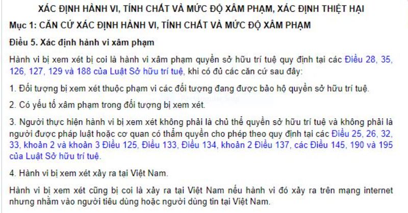 Xác định hành vi vi phạm quyền sở hữu trí tuệ