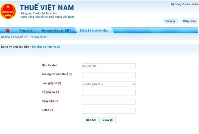 Cach Dang Ky Ma So Thue Ca Nhan Online