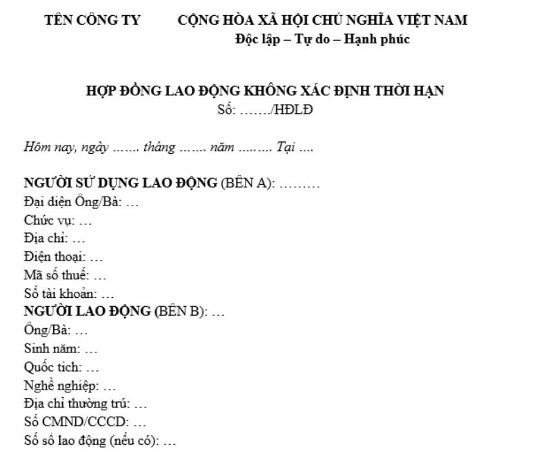 Nội dung bắt buộc trong hợp đồng