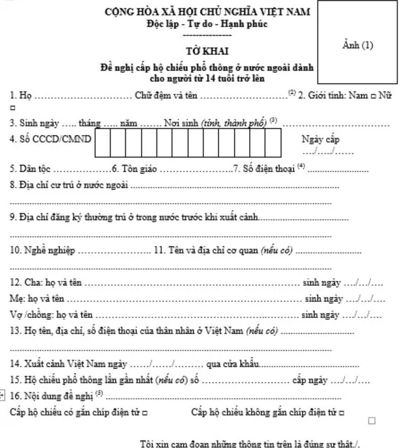 Dành cho công dân Việt Nam ở nước ngoài