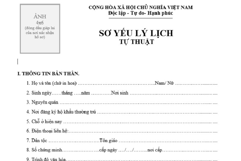 Sơ yếu lý lịch cần viết rõ ràng, cẩn thận