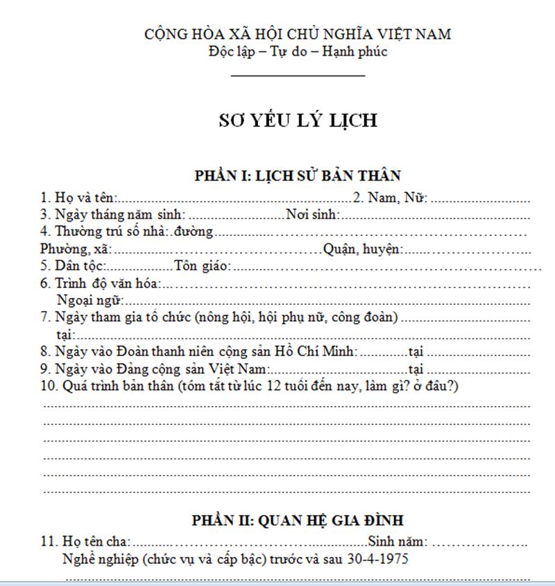 Viết sơ yếu lý lịch đầy đủ, chính xác các nội dung để gây ấn tượng tốt