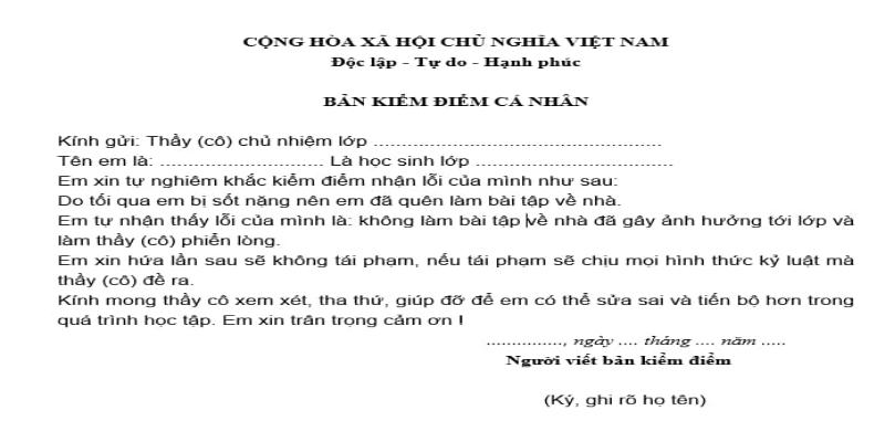 Cách viết bản kiểm điểm đúng cách, dễ hiểu