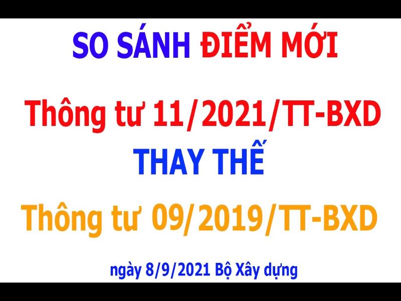 Cập nhật một số điểm khác tại thông tư số 11/2021/TT-BXD