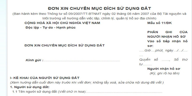 Việc lập và nộp đơn xin chuyển mục đích sử dụng đất cần phải đúng quy định