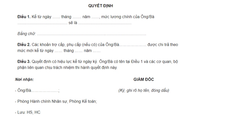 Thời điểm nâng lương