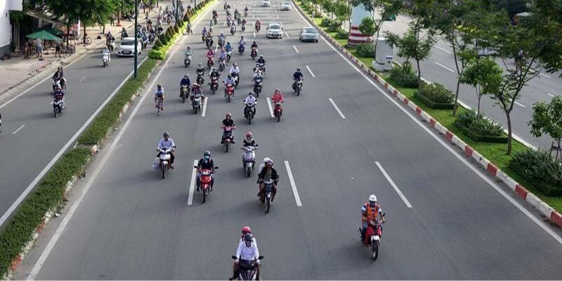 Dạng biển R415a gộp 2 làn đường theo phương tiện 