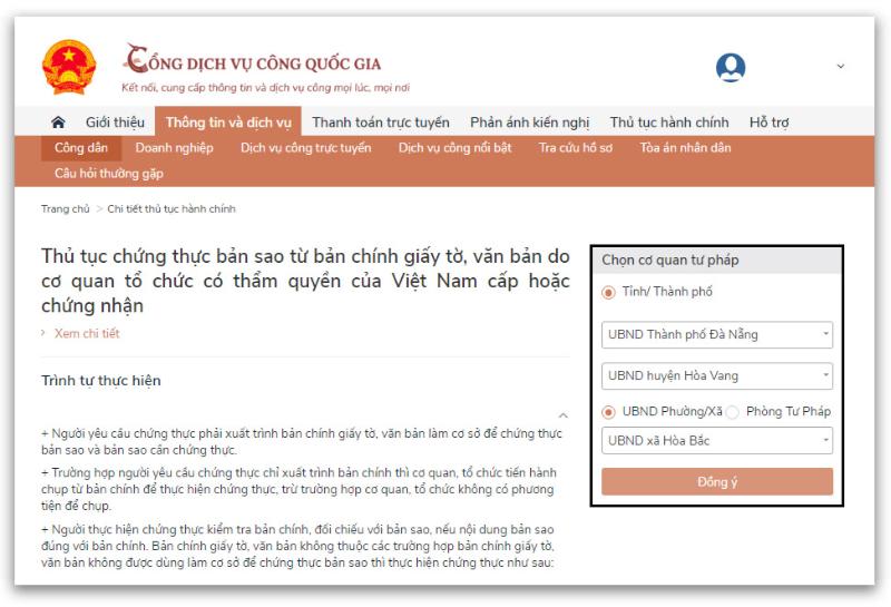 Đọc kỹ trình tự thực hiện và làm theo yêu cầu từ hệ thống