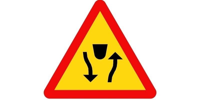 Biển báo hiệu bắt đầu đường đôi