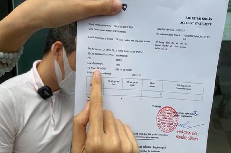 Minh họa cho khái niệm sao kê là gì?