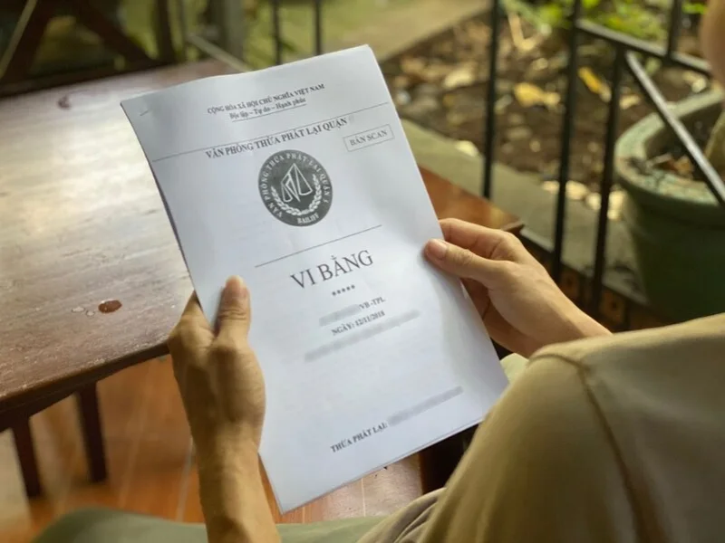Vi bằng do Thừa phát lại lập dùng làm bằng chứng trước tòa án và cơ quan nhà nước
