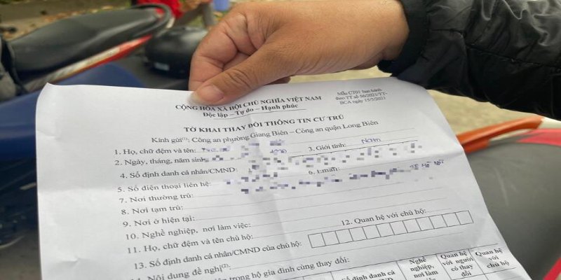 Hãy điền giấy xác nhận thông tin cư trú CT07