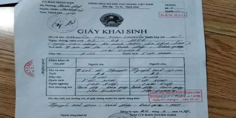 Bản sao giấy khai sinh công chứng có giá trị 6 tháng
