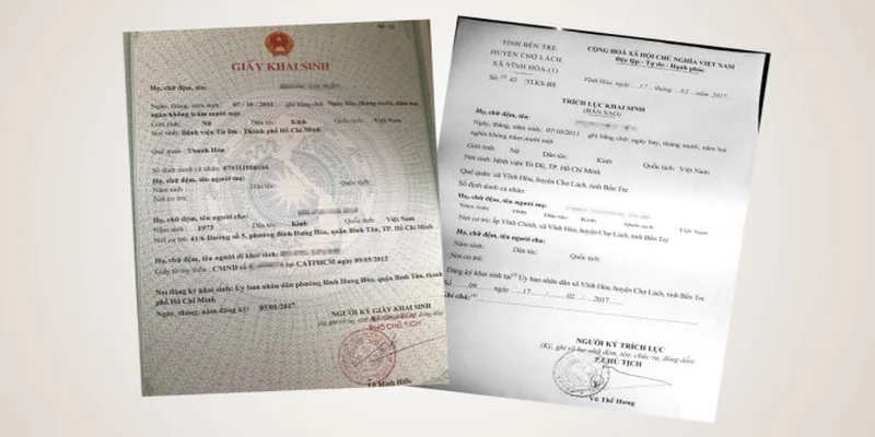 Giấy khai sinh công chứng/bản sao giấy khai sinh không có thời hạn theo quy định của pháp luật