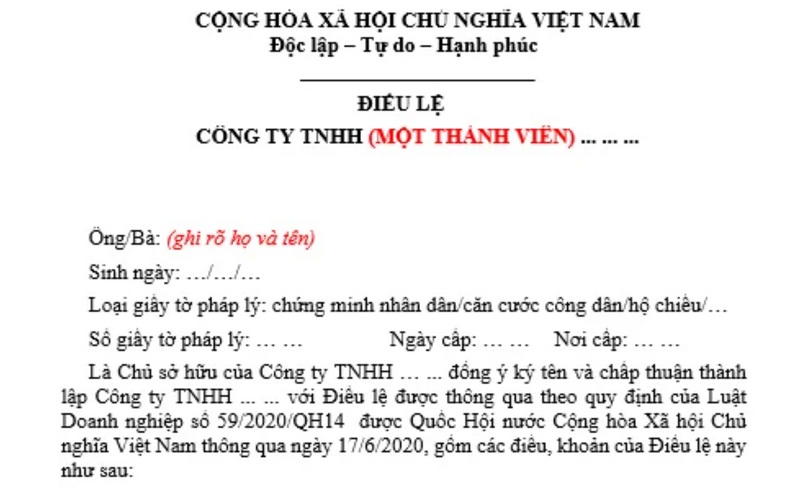 Với công ty TNHH hai thành viên trở lên